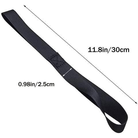 Beefy Soft Loop Tie Down Strap, nylon, black, 12 by 1 inch, 1500 lb capacity, for ATVs UTVs motorcycles dirt bikes lawn equipment.
