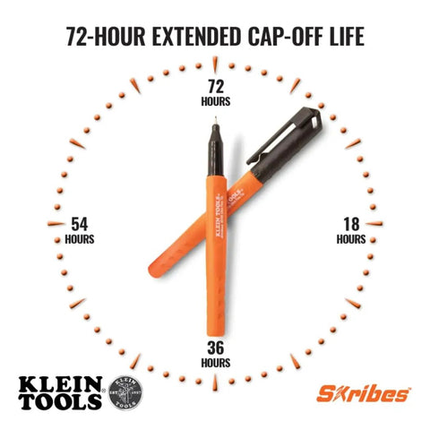 Ultra Fine Tip Permanent Markers Two Pack For Worksite Use With Professional Grade Ink That Writes On Wet Dry And Oily Surfaces Black