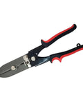 Five Blade Metal Sheet Crimping Tool in steel with ergonomic nonslip handle for gutter and pipe systems, side view.