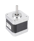 Front view of Dope 42-40 Stepper Motor With Extruder Gear For 3D Printers, metal casing, 1A current, 1.8 degree step, for Ender 3, CR-10.