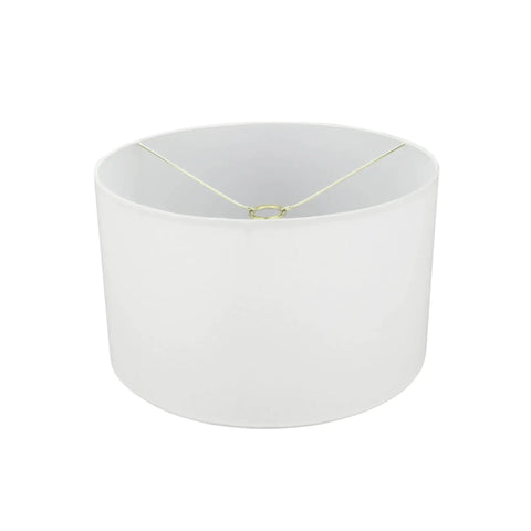Off White Faux Linen Drum Lamp Shade With UNO Fitter 36 Mm Inner Ring Brass Fitter 17 Inch Tall By 17 Inch Wide Cylinder Shade For Table Or Ceiling Lights
