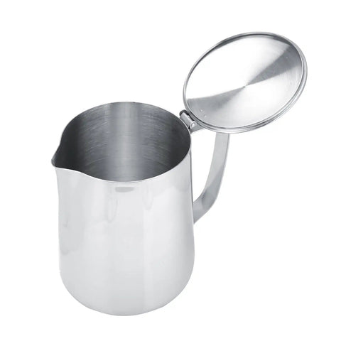 Stainless Steel Milk Frothing Pitcher With Lid And Dripless Spout 2000ml Pro Grade For Latte Art