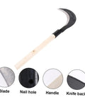Long Handle Manganese Steel Hand Scythe For Weeding And Uprooting In The Garden Durable Sharp Comfortable Weed Knife with detailed view