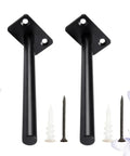 Two Pack Dope Heavy Duty Black Hidden Shelf Brackets For Wall Mounted Floating Shelves Made Of Stainless Steel, screws visible