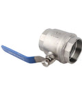 Built Tough 2 Inch Ball Valve 304 Stainless Steel Full Port Pipe Fitting for Commercial Plumbing with blue handle