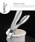 Heavy Duty Stainless Steel Plate Lifter Clamp With A Rock Solid Grip And Smart Anti Scald Bow Clip for handling bowls securely.