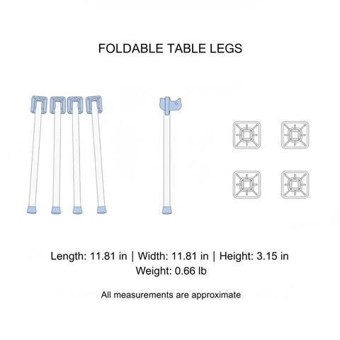 3.1 Inch Folded Profile Iron Table Legs Collapsible Support Stand For Temporary Dining And Outdoor Events diagram and specs