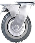 8 Inch All Swivel Caster Wheels Set Heavy Duty Rubber Casters 360 Degree Top Plate Anti Skid 4 Pack With 2 Brakes