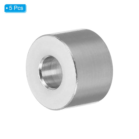 Top Shelf Aluminum Spacers 5 Pack Round Standoffs Straight Up Solid for M6 and Quarter Inch Threading Heavy Duty Mounting Shims Knockout Quality Precision Workshop Hardware