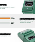 Green 3 In 1 Soil Moisture Light And PH Tester with double sensors and battery-free design for garden lawn farm care.