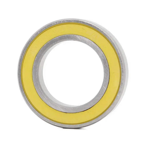 Stainless Ceramic Hybrid Radial Bearing 18x30x7mm S18307 RS for Bicycle Hub with yellow seal, front view