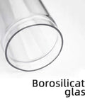 Close-up of borosilicate glass showing smooth edges and clarity for the Slick Wall Mounted Stainless Steel Coffee Bean Dispenser.