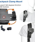 Backpack clip and mount from No Fuss All In One Mount Bundle For Chest Harness Head Strap Backpack Clip And Wrist Mount For Insta360 X5 X4 X3 Ace Pro Go3S GoPro Hero 10 9 13 And More, ABS material, on mannequin shoulder.