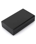 Heavy Duty 80x50x20mm Aluminum Electrical Project Case With Lightweight Metal Cover Perfect For DIY Electronics Build And Custom Circuit Storage, black enclosure view.