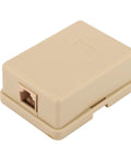 No Fuss Surface Mount Phone Jack Single Port With Four Internal Screw Terminals RJ11 6P4C Female Wall Plate Ivory Two Pack.