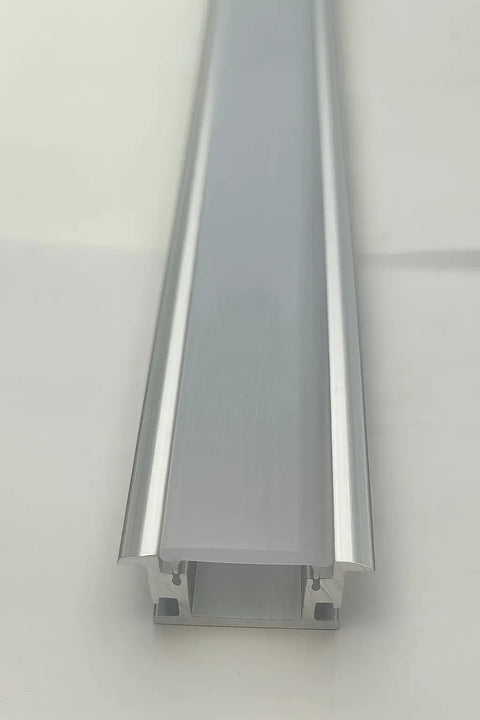Close-up of 95 Inch In Ground LED Aluminum Channel Kit 2 Pack for Outdoor Walkways No Dig Install Waterproof Foot Traffic Rated Recessed Landscape