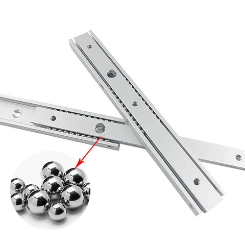 20mm Double Row Steel Drawer Slides With Ball Bearing Runners, showing smooth steel rails and precision ball bearings.