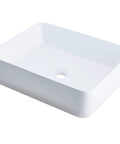 Above Counter Rectangular Ceramic Vessel Sink In Polished White, 20.75 L x 16.5 W x 5.5 H, No Overflow, Scratch-Resistant, Easy Clean Finish