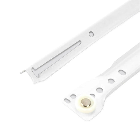 One Piece Bottom Mount Drawer Slide For Cabinets Beefy Powder Coated Metal Roller Slides 17mm Width Heavy Duty Cabinet Hardware visible