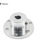 Heavy Duty Flange Coupling With Precision Keyway Shaft Joint For Power Transmission, 10mm bore, durable steel construction.
