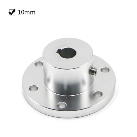Heavy Duty Flange Coupling With Precision Keyway Shaft Joint For Power Transmission, 10mm bore, durable steel construction.