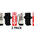 Two Pack Class K Kitchen Fire Extinguisher With Built Tough Steel Mount Bracket And Easy View Safety Sign for grease fires.