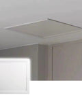 8x8 Heavy Gauge Aluminum Ceiling Access Panel With Smooth White Removable Drywall Cover in ceiling for quick access and maintenance.