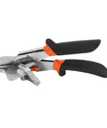 Heavy Duty Pro Grade Beefy Reinforced Adjustable Angle Cutter Shear with quenched blade and lock buckle, black-orange handles