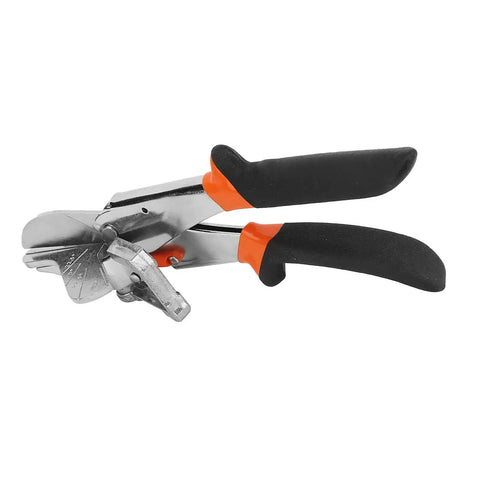 Heavy Duty Pro Grade Beefy Reinforced Adjustable Angle Cutter Shear with quenched blade and lock buckle, black-orange handles