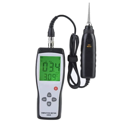 Pro Grade Handheld Vibrometer With Accelerometer For Motors Bearings Pumps And Industrial Machinery Analysis Measures Acceleration Velocity And Displacement For Real Time Vibration Monitoring And Fault Detection, handheld meter with probe