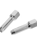 Grease Coupler Set 2 Pack Heavy Duty Universal Steel Quick Release Adapters For Industrial Equipment And Farm Use Built To Last High Pressure Ready Durable Alloy Build 6.00x1.50x1.35cm showing two silver adapters