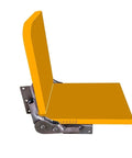 Slick 180 Degree Flip Joint For Lazy Sofa Bed Conversion Featuring Hella Flexible Five Position Backrest Pivot Hinge And Heavy Duty Mounting Brackets For No Sweat Setup, showing yellow pivot hinge.