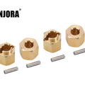 Beefy Brass Wheel Hex Hub Extenders Six Millimeter And Two Millimeter Adapters For One Eighteenth Scale RC Crawler TRX4M Upgrade Parts