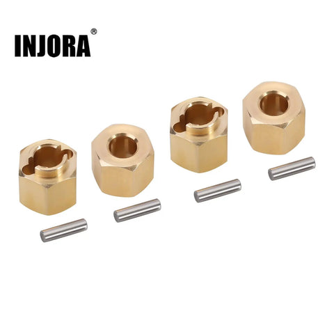 Beefy Brass Wheel Hex Hub Extenders Six Millimeter And Two Millimeter Adapters For One Eighteenth Scale RC Crawler TRX4M Upgrade Parts