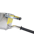 Air Stucco Cement Texture Hopper Sprayer Plaster Wall Tool With 4 Jets For Quick Easy Mortar And Plaster Application, Works With Air Compressor, DIY Friendly Home Reno Sprayer showing metal hopper and handle.