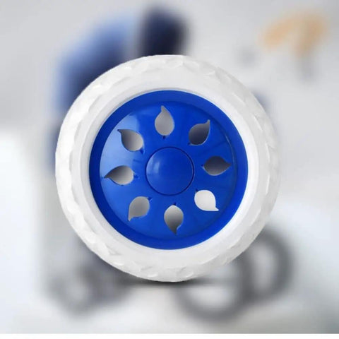 2 Pack Heavy Duty Luggage Caster Wheels 6.3 Inch Diameter Replacement For Travel Trolleys blue hub white tread