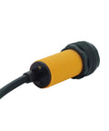 Close-up of Three Pack Dope Infrared Photoelectric Obstacle Avoidance Sensor Module E18 D80NK Proximity Switch with yellow housing