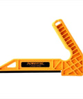 Super Slick L-Shape Table Saw Push Stick With Ergonomic Grip Heavy Duty Woodworking Safety Guard For Router Tables And Jointers, yellow, angled view.