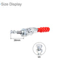 Heavy Duty Toggle Clamp With 220 Lbs Holding Capacity, Push Pull Quick Release Down Action, zinc plated, red handle, 38mm, M8
