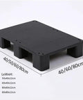 Beefy Heavy-Duty Plastic Pallet For Industrial Warehouse Storage Moisture-Resistant Cargo Platform 40x50x12 Cm Black