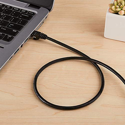 Cat6 Ethernet Patch Cable, 3 Foot, Snagless RJ45 With Gold-Plated Connectors connected to laptop for home networking.