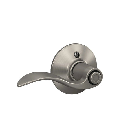Accent Door Lever Privacy Lock for Bedroom and Bathroom in Satin Nickel Finish Easy Install With Self Aligning Screws 5.5 Inch