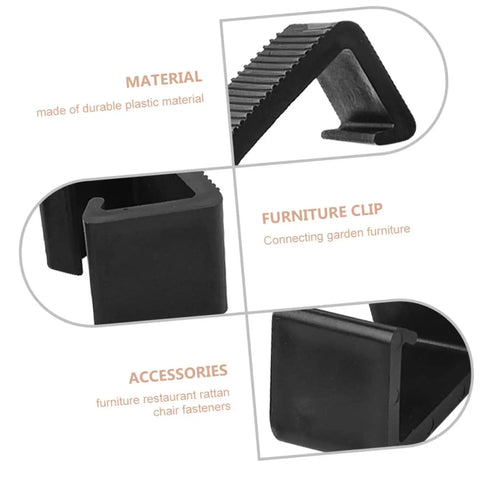 Outdoor Wicker Furniture Fasteners And Sofa Clips For Securing Rattan Chairs And Sectional Sets Weather Resistant Plastic Clamps