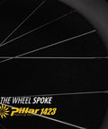 Close-up of wheel spokes on Tubeless Compatible Clincher Road Disc Carbon Wheelset 38mm Depth And 28mm Width Ceramic Bearings