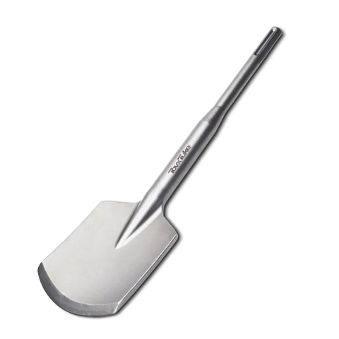 SDS Max Clay Spade Chisel Bit 4.5 Inch By 18 Inch Steel Shovel Bit for rotary hammer, shown on white background