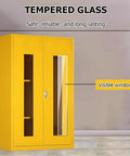 Built Tough As Nails Steel Fire Extinguisher Cabinet Floor Stand Lockable Safety Enclosure With Clear Glass Door Sweet Red Finish smooth latch