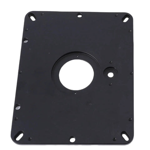 Heavy Duty Router Lift Kit With Solid Aluminum Alloy Build Featuring Four Insert Rings, black lift plate for precision woodworking.