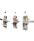 Compact 5mm Hybrid Gear Stepper Motor Offering Dead Nuts Precise Reduction And A Smooth As Butter Glide On The Metal Linear Slide Actuator - three angles displayed.