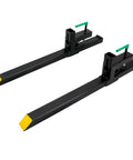43 Inch Clamp On Pallet Forks For Tractor Bucket, Heavy Duty Front Loader Attachment For Skid Steer, 2000 Lb Capacity, black steel forks