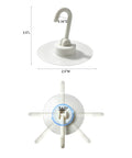 Eight Pack Of Solid White Adhesive Ceiling And Wall Hooks Delivers Zero Sweat Damage Free Mounting To Keep Your Living Area Clean While Hangin Lightweight Decor String Lights And Daily Gear, showing top and bottom views.